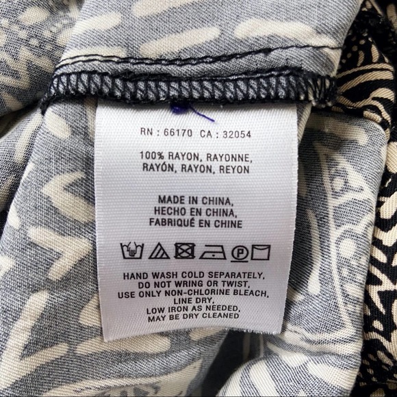 Holding Horses Anthropologie Dress Size 4 Black Tan Cream Floral Midi Sleveless - Picture 9 of 9